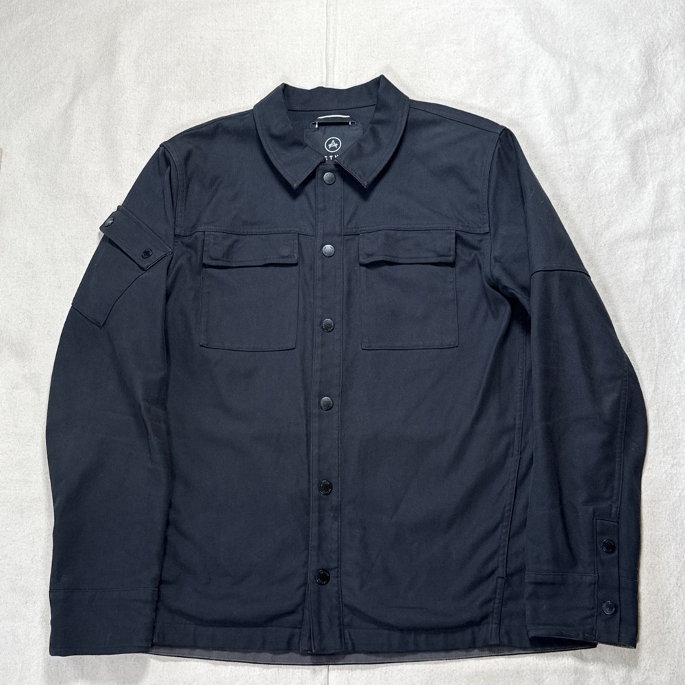 Aether Apparel Mens Field Jacket Black Cotton Military Style Size Large